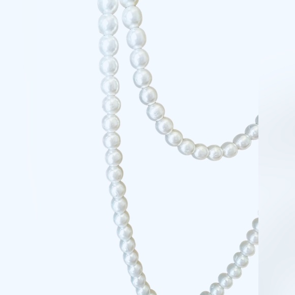 Vintage Alice Caviness Single Strand Pearl Necklace Flower Gemstone Box Clasp - Picture 8 of 9